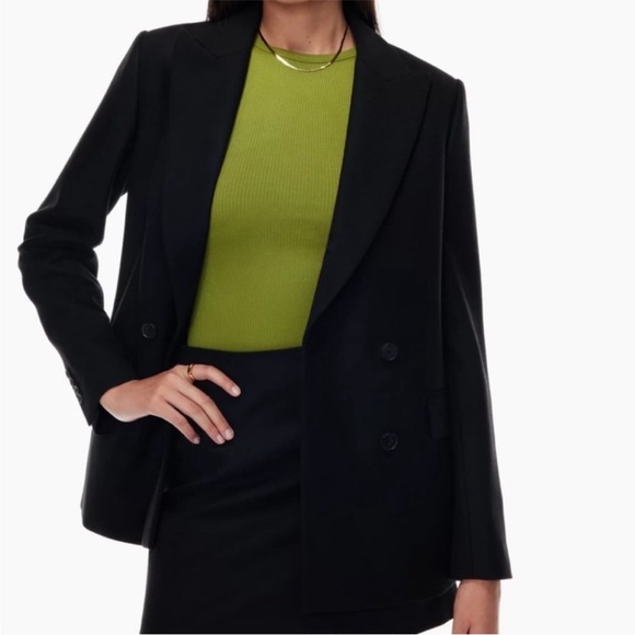 Aritzia Wilfred Black Double-Breasted Blazer - Picture 2 of 11